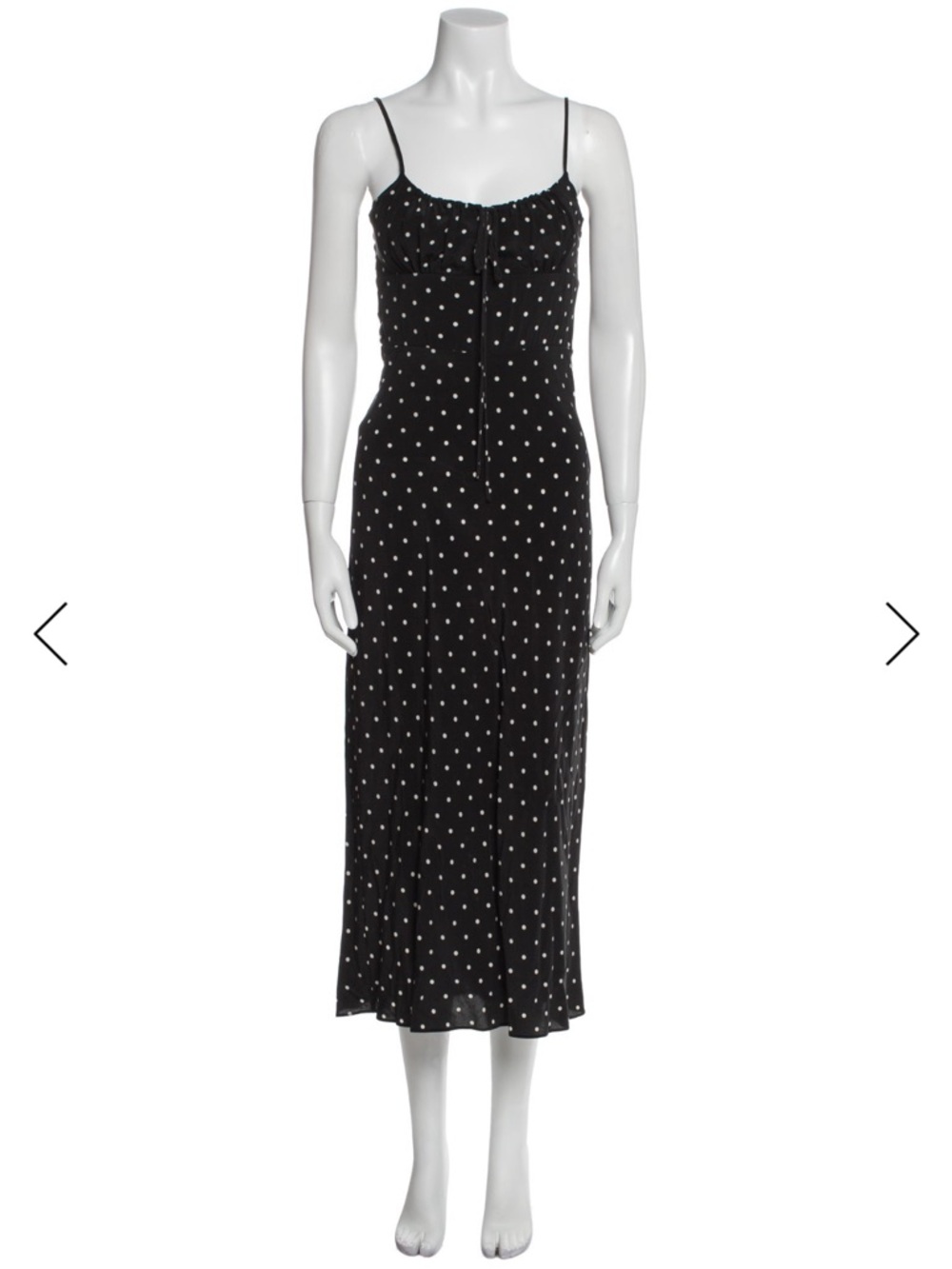 Realisation Par silk Claudia Schindler Black and White Polka Dot Midi Slip Dress